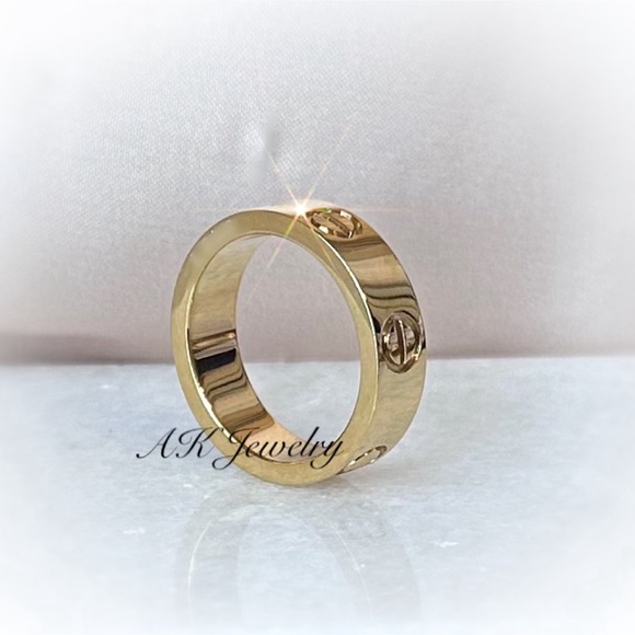 💎LUXURY MEDIUM WIDTH GOLD Screw RING, Screw Design, GOLD Plated - Picture 3 of 7